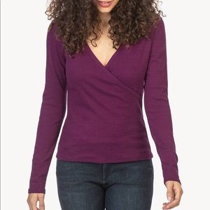 Lilla P Wrap Long Sleeve Cotton Sweater